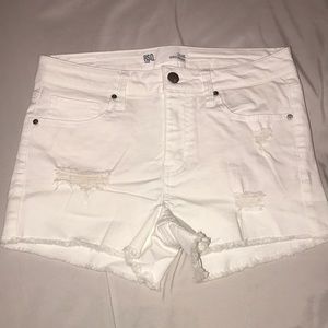 White High Waisted Jean Shorts (Size 26)